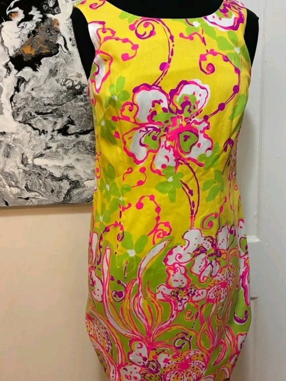 Lilly Pulitzer Target Anniverisary Floral Shift Dress - Pink & Green Print
